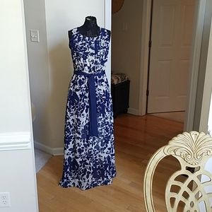 Navy and Beige long dress
